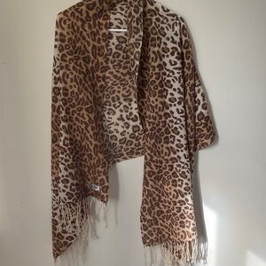 Pashmina Brown Leopard Print Shawl